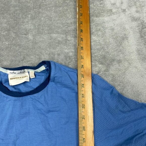 Scotch & Soda Amsterdam Blue Ribbed Cotton Crewneck T-Shirt M 6861 - Picture 4 of 8